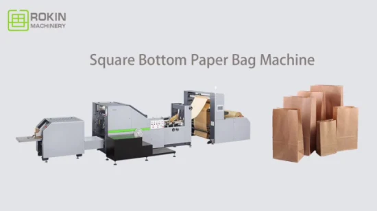 Macchina per la produzione di sacchetti di carta completamente automatica con maniglia a corda attorcigliata